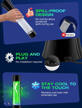 SENCU Glitter Tornado Lamp USB powered for easy setup.