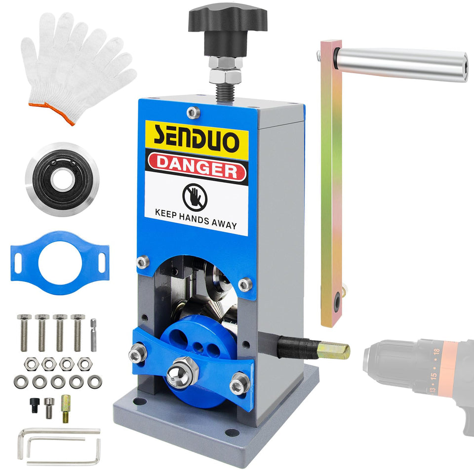 SENDUO upgraded manual wire stripper machine in crank mode for precise, efficient stripping