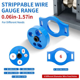 Six different holes for wires of varying diameters ensure versatile stripping