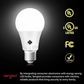 Sengled Dusk to Dawn outdoor bulb illuminates a deck for evening gatherings
