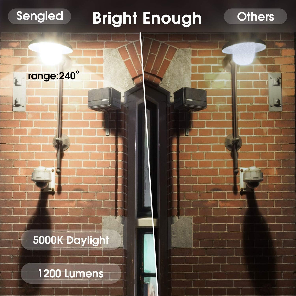 Sengled Dusk to Dawn outdoor bulb brightens front door area for safe access