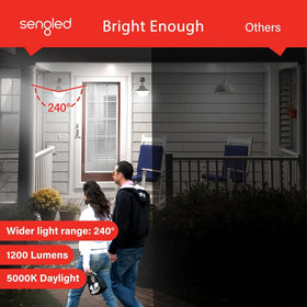Sengled Dusk to Dawn outdoor bulb illuminates patio with crisp daylight-like glow