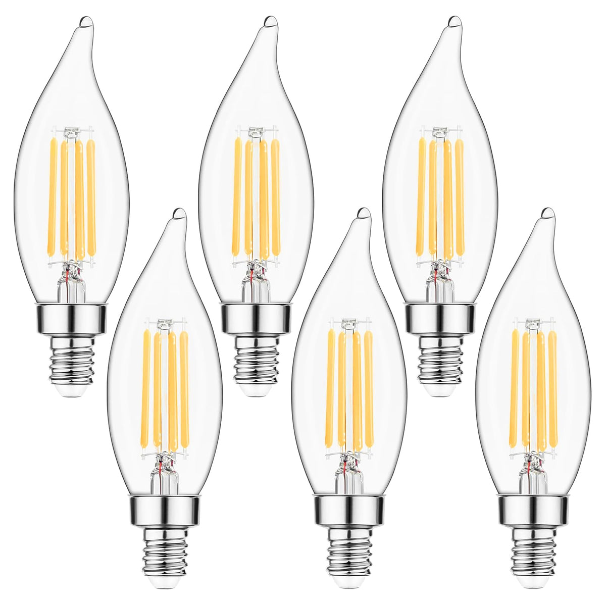 Sengled E12 candle bulb with warm 2700K glow in a chandelier for cozy ambiance.