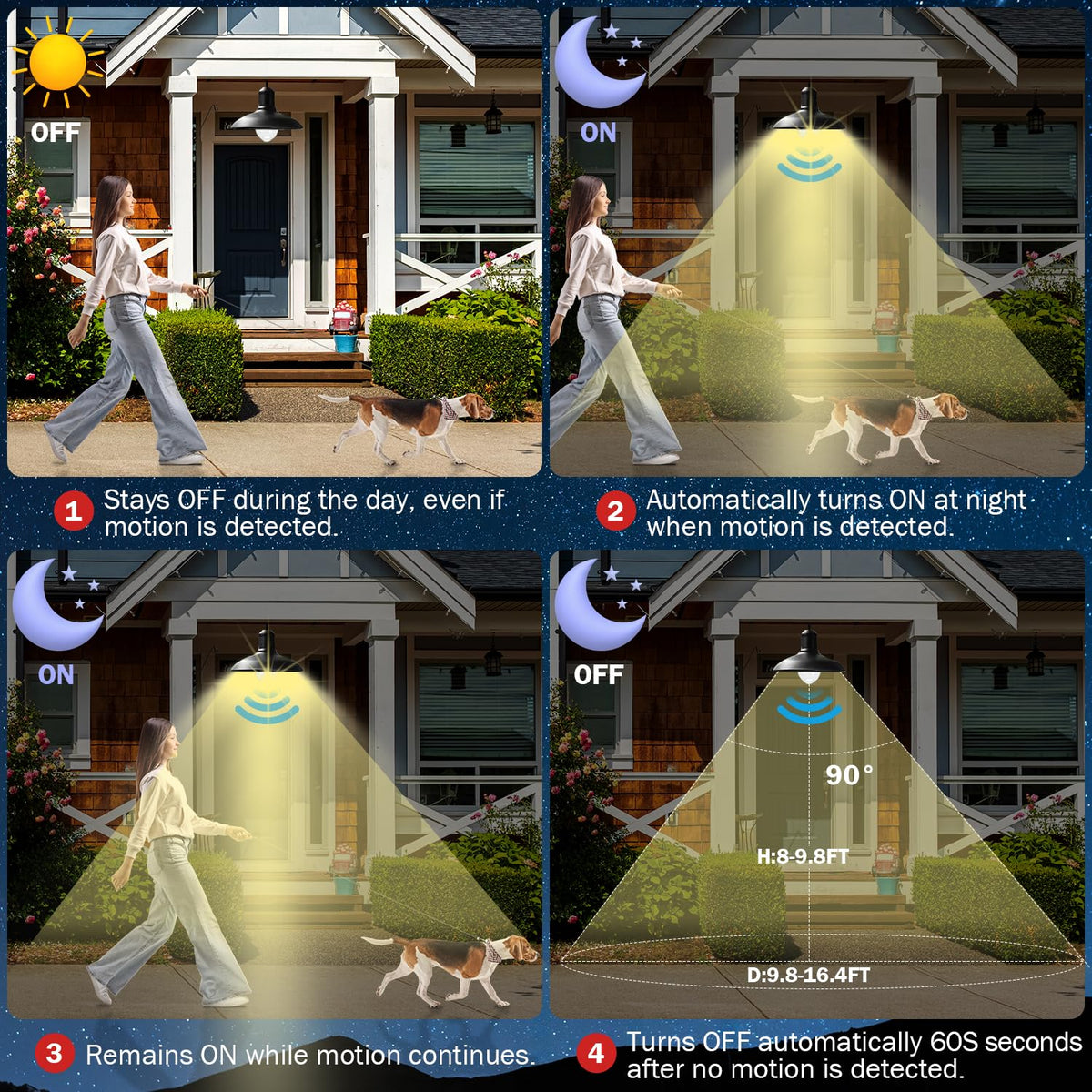 Sengled bulb in garage detects movement, lighting a clear path.