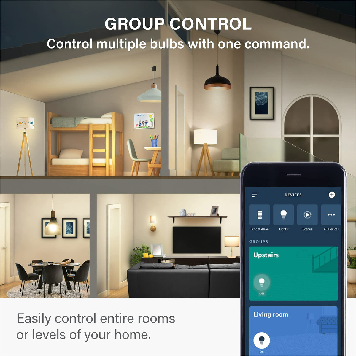 Easy Alexa pairing with compatible Echo devices for instant control.