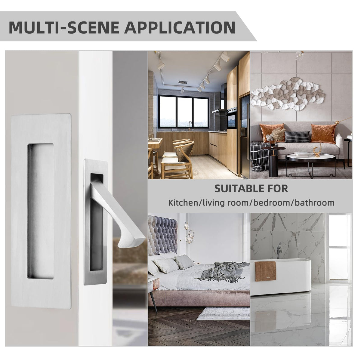 Senharvest farmhouse door hardware brushed nickel, versatile for barn and interior doors.