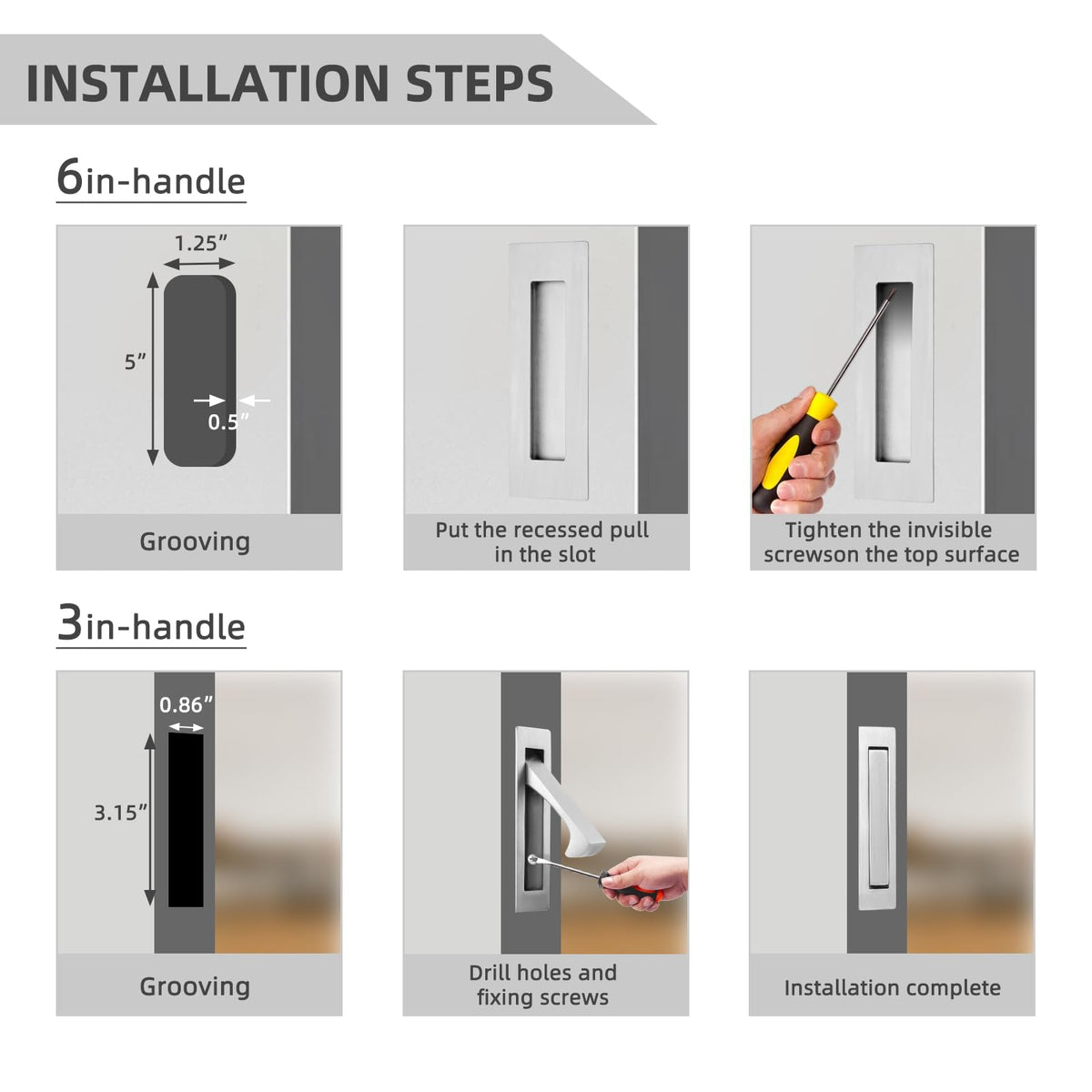 Senharvest wardrobe door edge pull brushed nickel, easy to grasp and durable.
