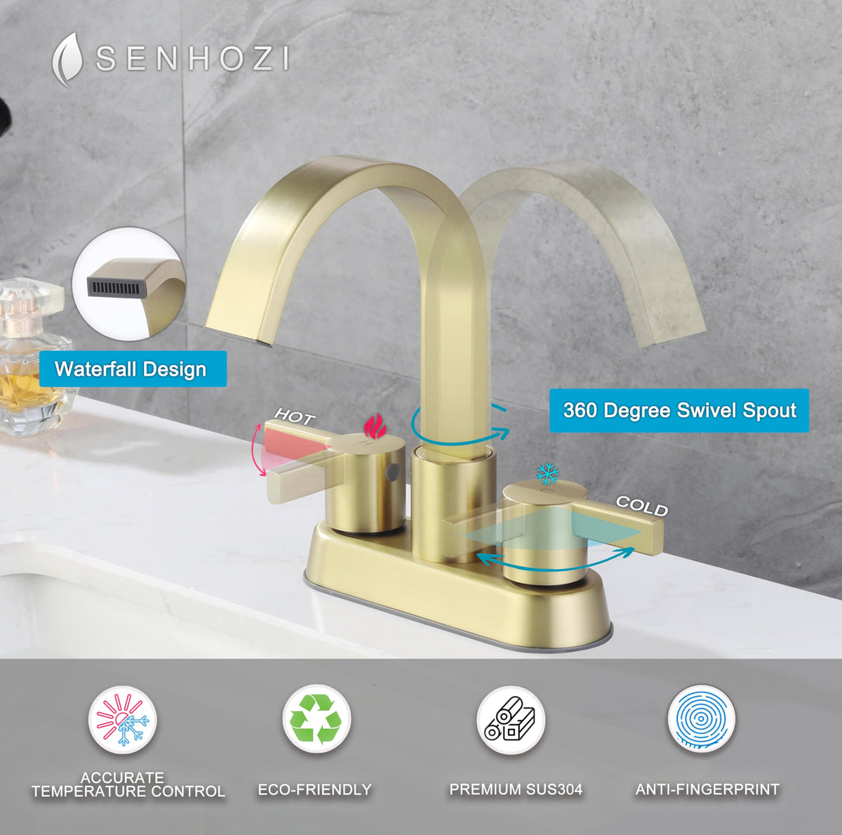 Senhozi pop-up drain included for easy sink maintenance