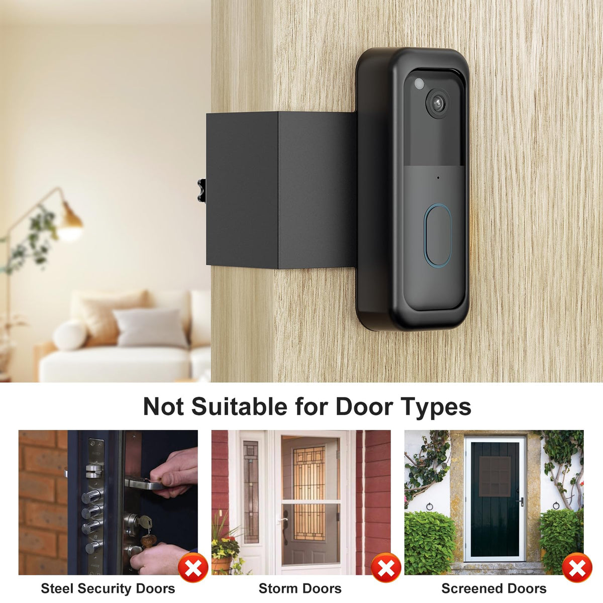 SENLEG Blink Doorbell Mount housing closeup shows durable plastic and metal build
