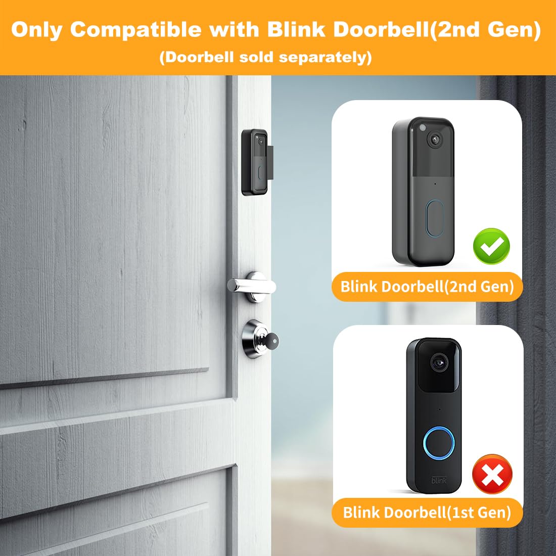 SENLEG Blink Doorbell Mount side profile highlights compact, vandal-resistant design