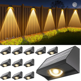 SenLuKit solar fence light outdoors illuminates the walkway with bright, safe evenings