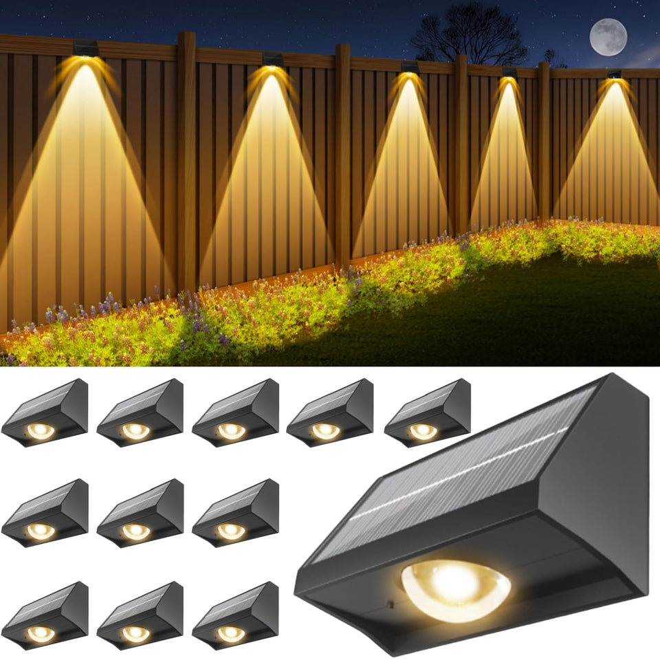 SenLuKit solar fence light outdoors illuminates the walkway with bright, safe evenings