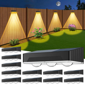 SenLuKit solar fence lights with 3 LED lens provide bright, focused outdoor illumination
