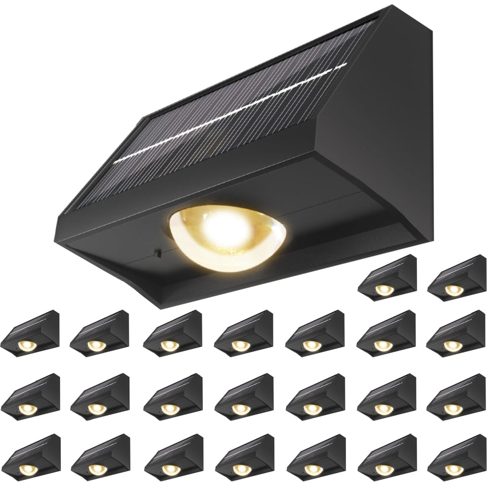 SenLuKit solar fence lights dusk-to-dawn outdoor illumination for safety