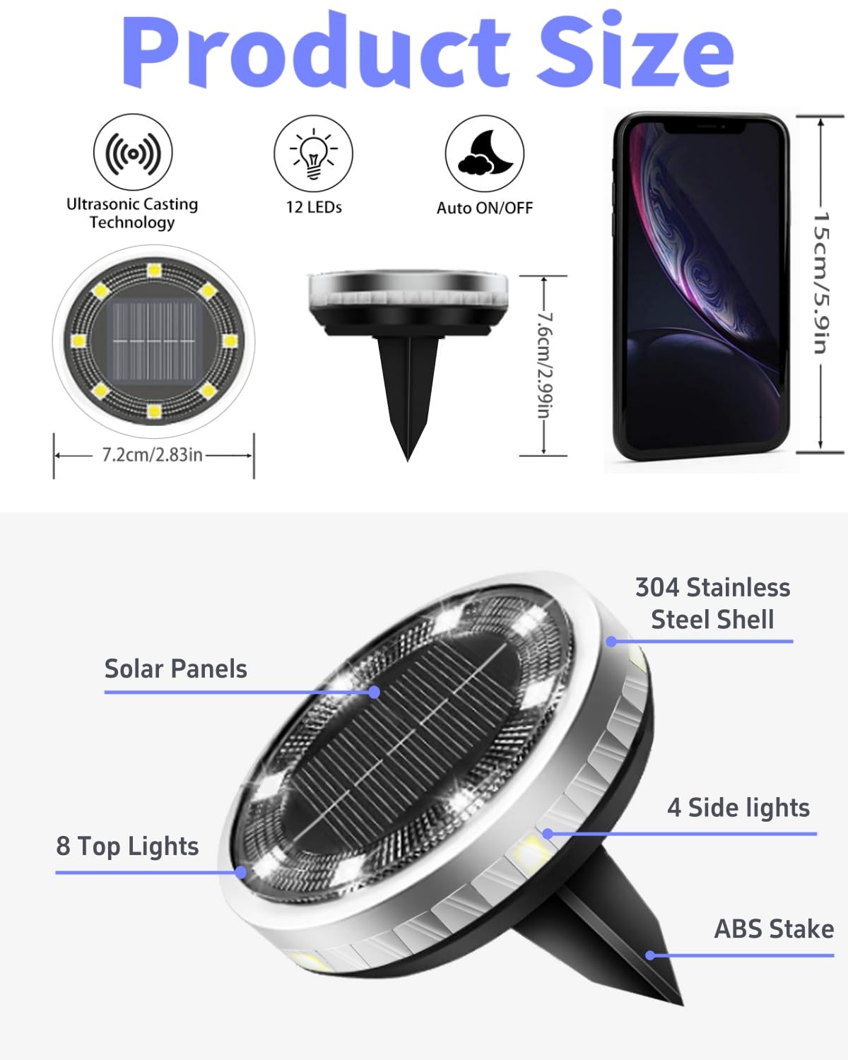 SenLuKit easy install spike light securing into soil or decking