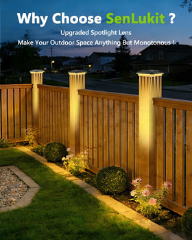 SenLuKit post cap light showing warm white glow for cozy outdoors