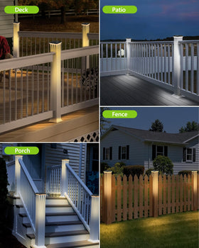 SenLuKit two-pack lights brightening fences, decks, and porches