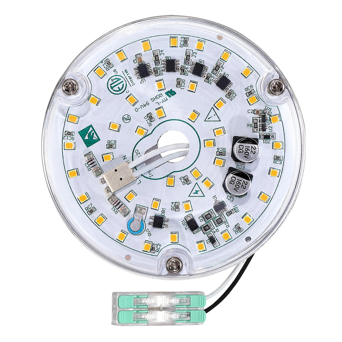 Senroyal 4in ceiling fan LED retrofit front view showing sleek housing and bright output