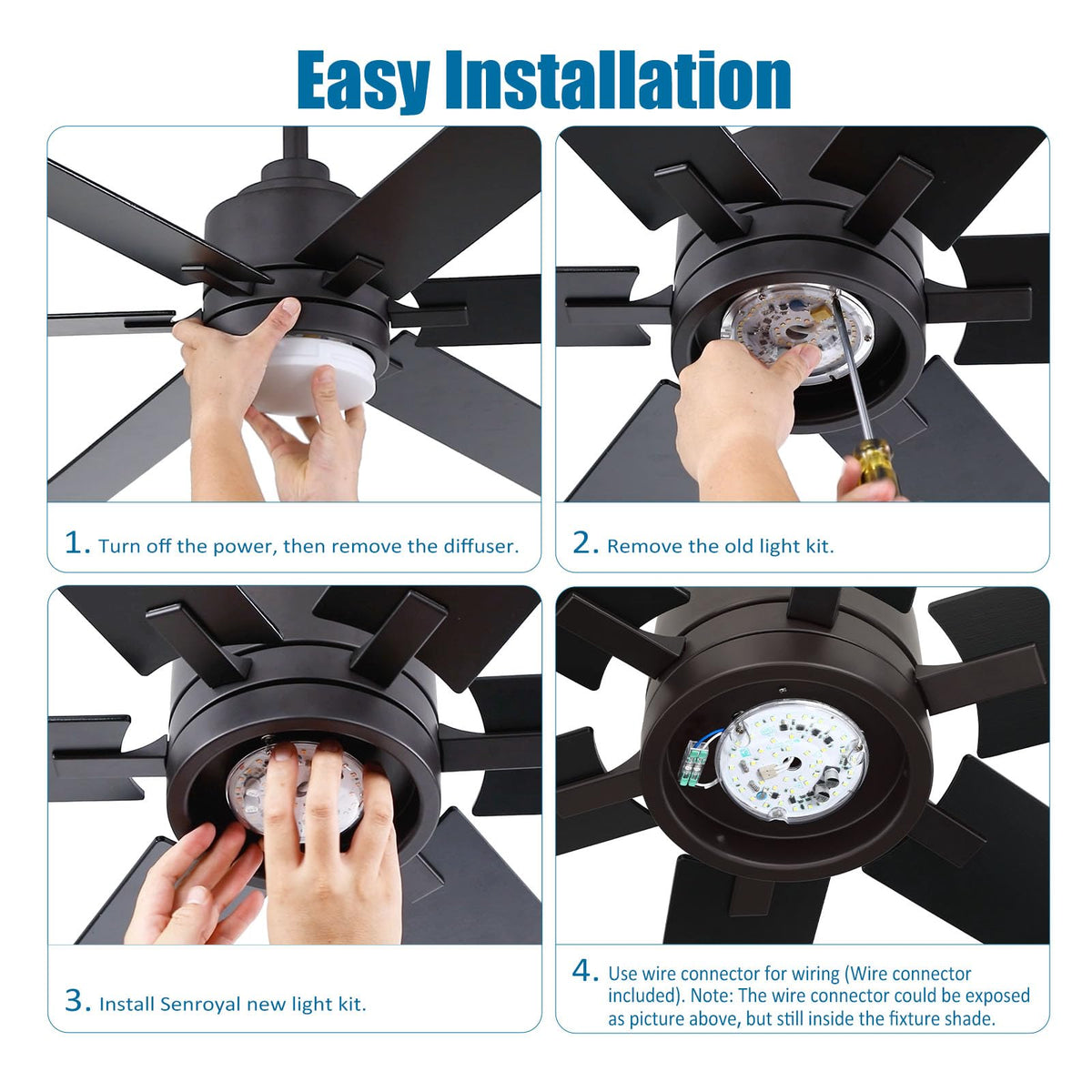 Senroyal 4in dimmable kit control for adjustable brightness