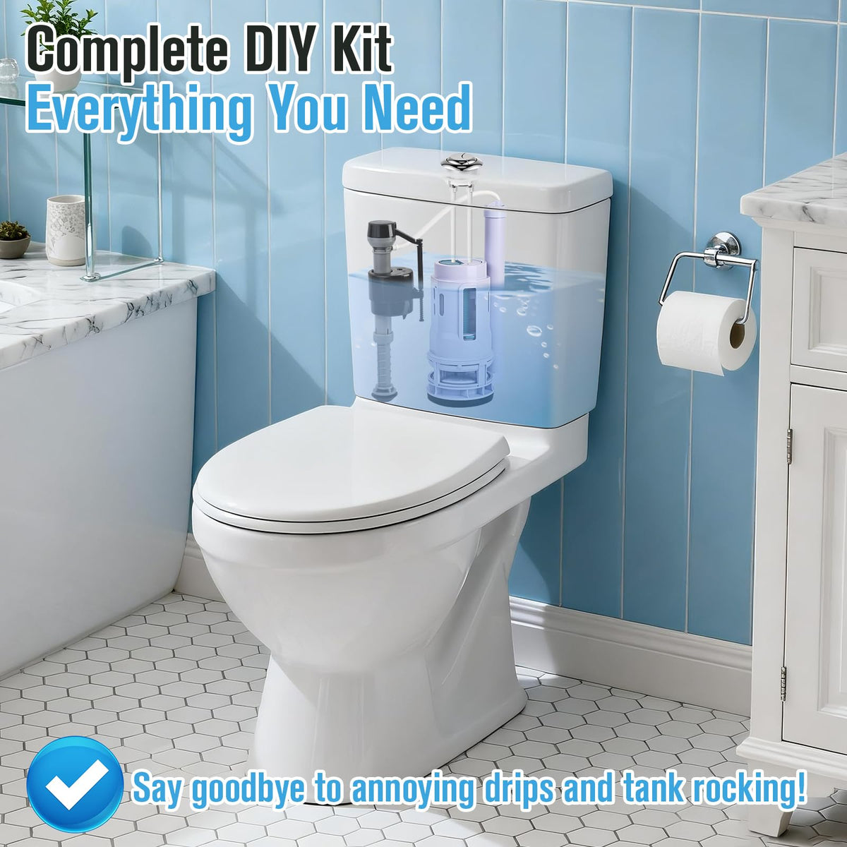 Senshare durable ABS construction resists corrosion for long-lasting toilet performance.