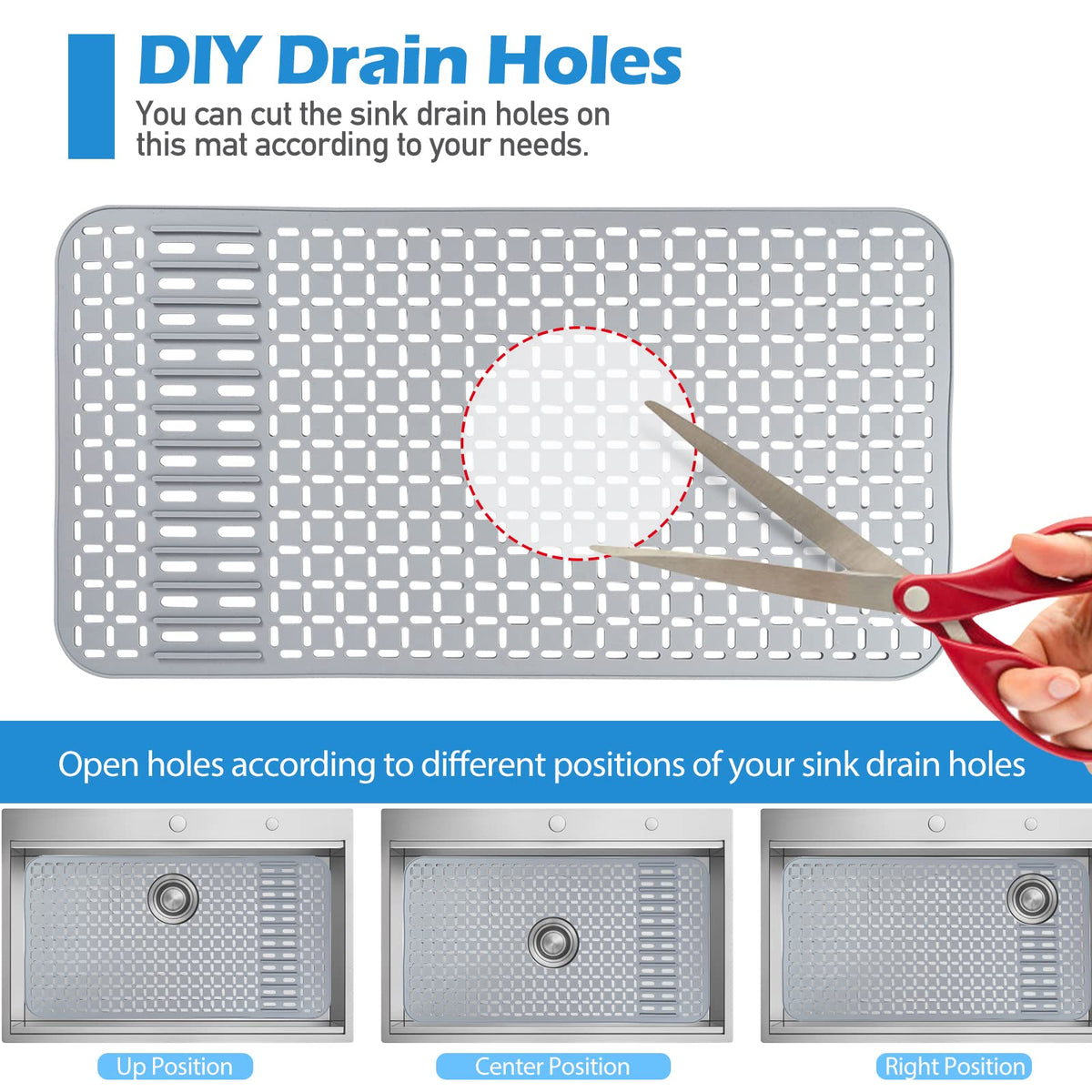 Sentoda large-surface mat offers broad coverage for big sinks