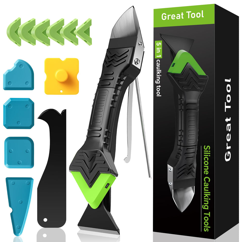 Sentoo 5-in-1 caulk tool kit for versatile sealing projects.