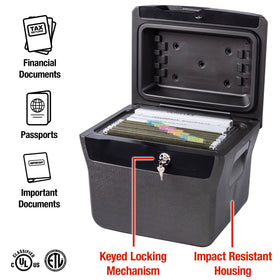 SentrySafe carrying handles enabling easy transport of a compact safe.