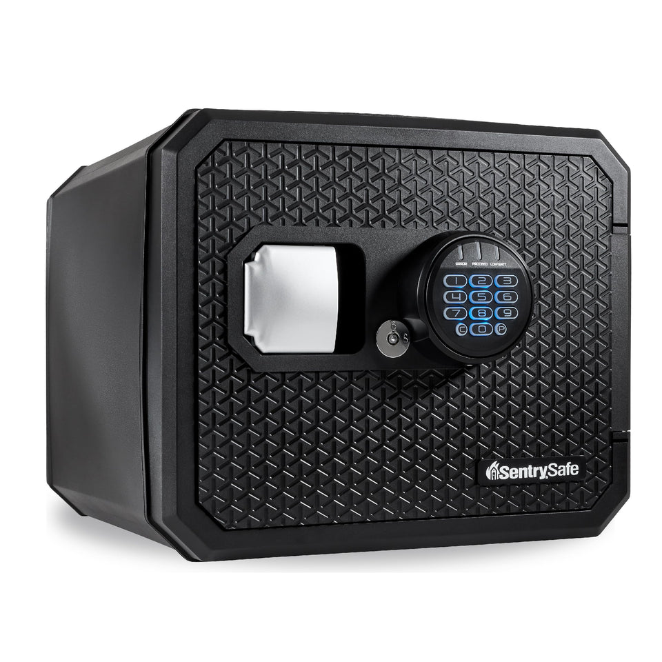 SentrySafe FPW082HTC fireproof waterproof safe front view shows size and build