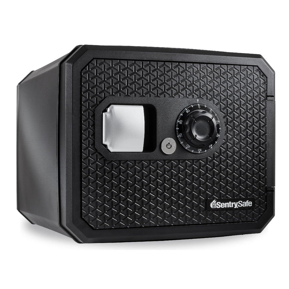 SentrySafe FPW082KSB front view with fireproof and waterproof protection for valuables
