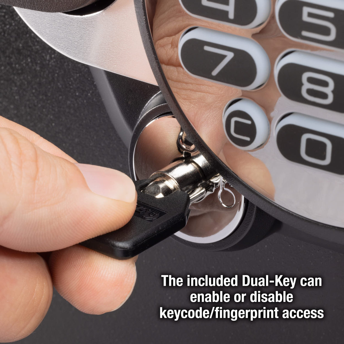 SentrySafe SFW123BTC backup-key-lock: reliable manual access option for added security.