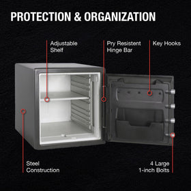 SentrySafe SFW123DSB fireproof design withstands 1700°F.