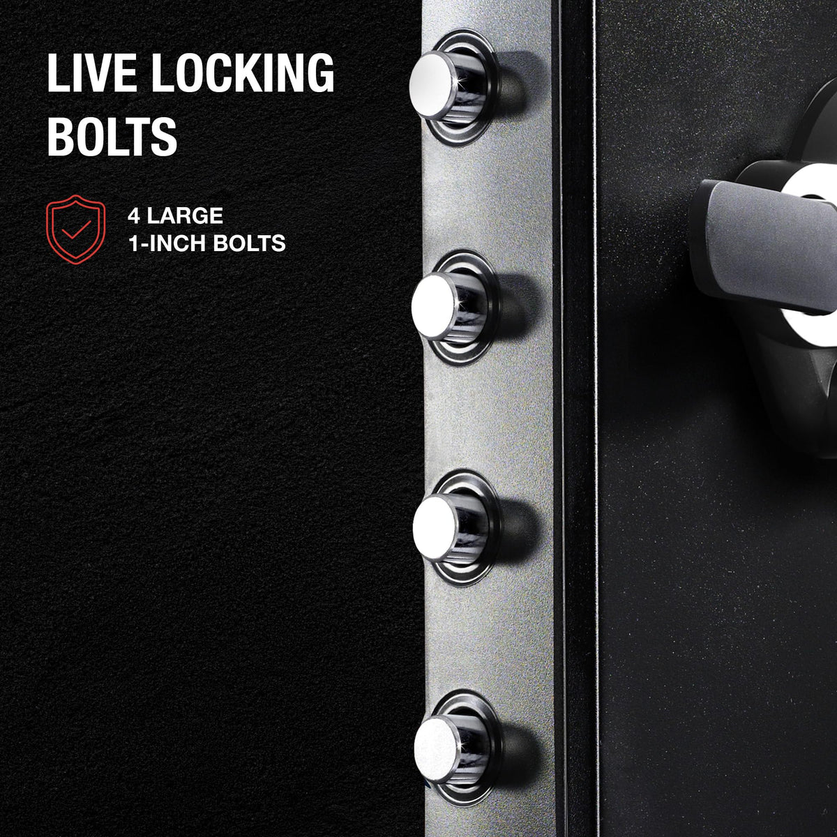 SentrySafe SFW123DSB bolt‑down hardware and pry‑resistant hinge.
