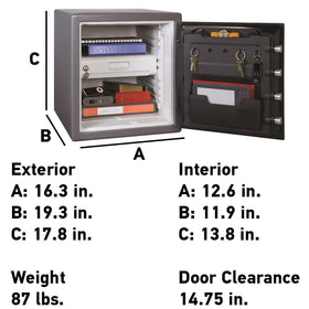 SentrySafe SFW123GDC bolt-down kit included for secure anchoring