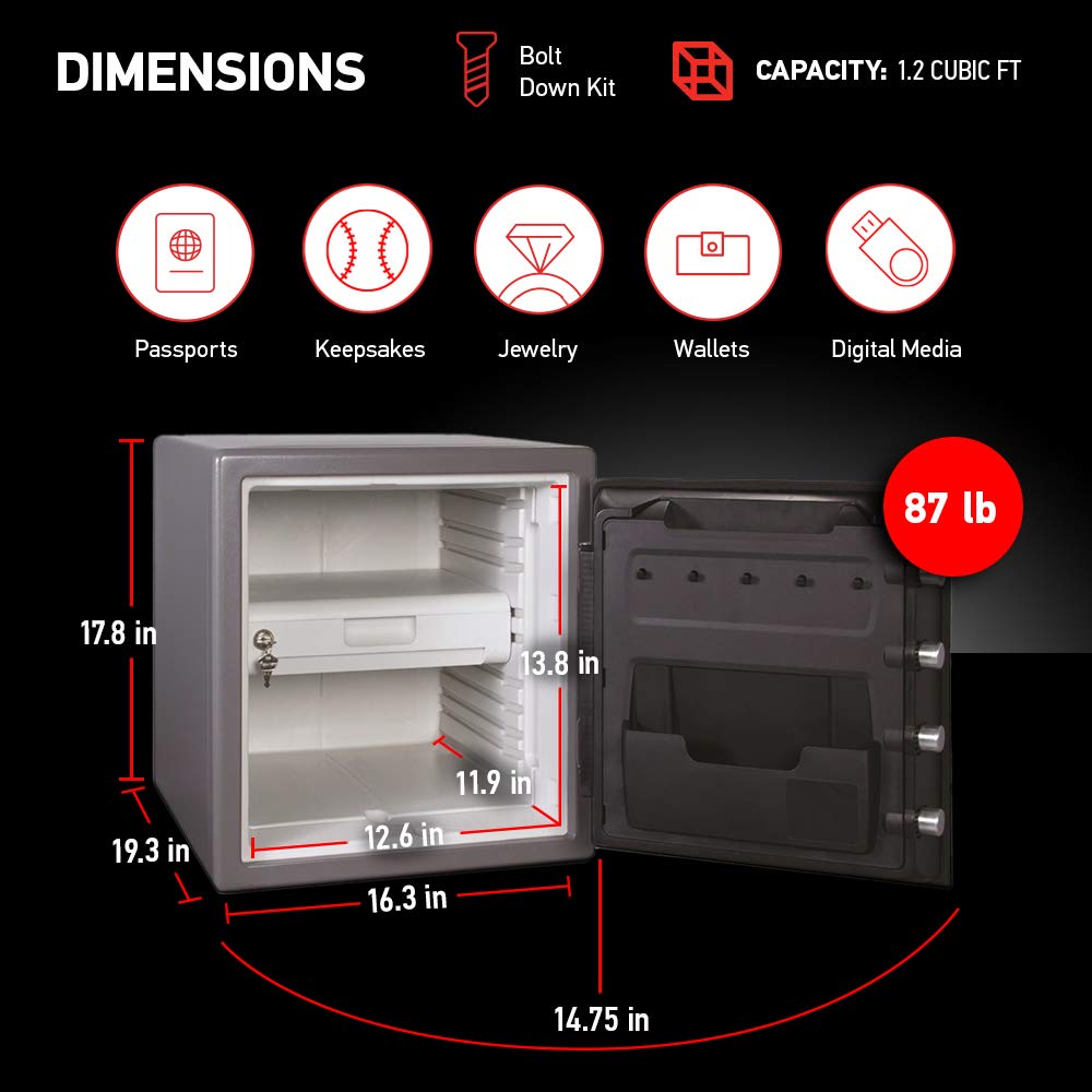 SentrySafe SFW123GDC interior organization aids tidy storage of small items