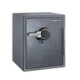 SentrySafe SFW205GQC front view shows rugged gray steel for secure home storage.