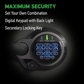 SentrySafe SFW205GQC interior light reveals organized space for documents and media.