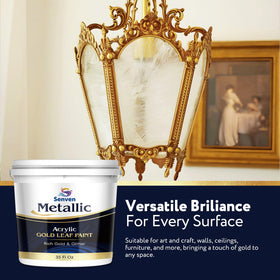 SENVEN Gold Paint brush strokes reveal smooth, even coverage for furniture.