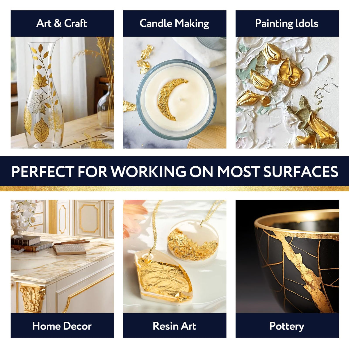SENVEN Gold Paint on metal surface delivers durable, glossy finish.