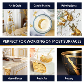 SENVEN Gold Paint on metal surface delivers durable, glossy finish.