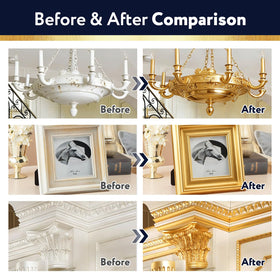 SENVEN Gold Paint on wood adds rich sheen to furniture.