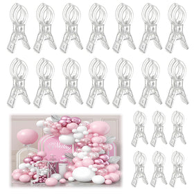 Senylanhxy balloon arch clips, 3.5 inch transparent clamps for easy, seamless balloon garlands.