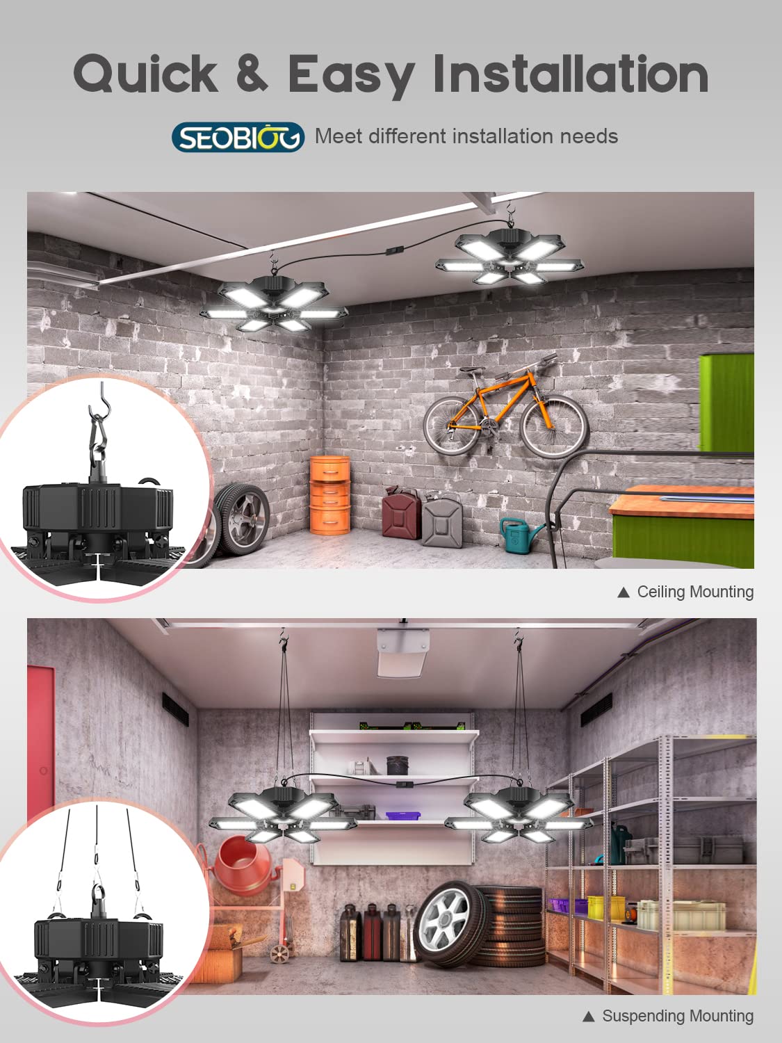 SEOBIOG 360-degree coverage removes dark corners for consistent lighting.