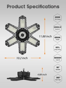 SEOBIOG durable plug-in light for garage, workshop, and more.