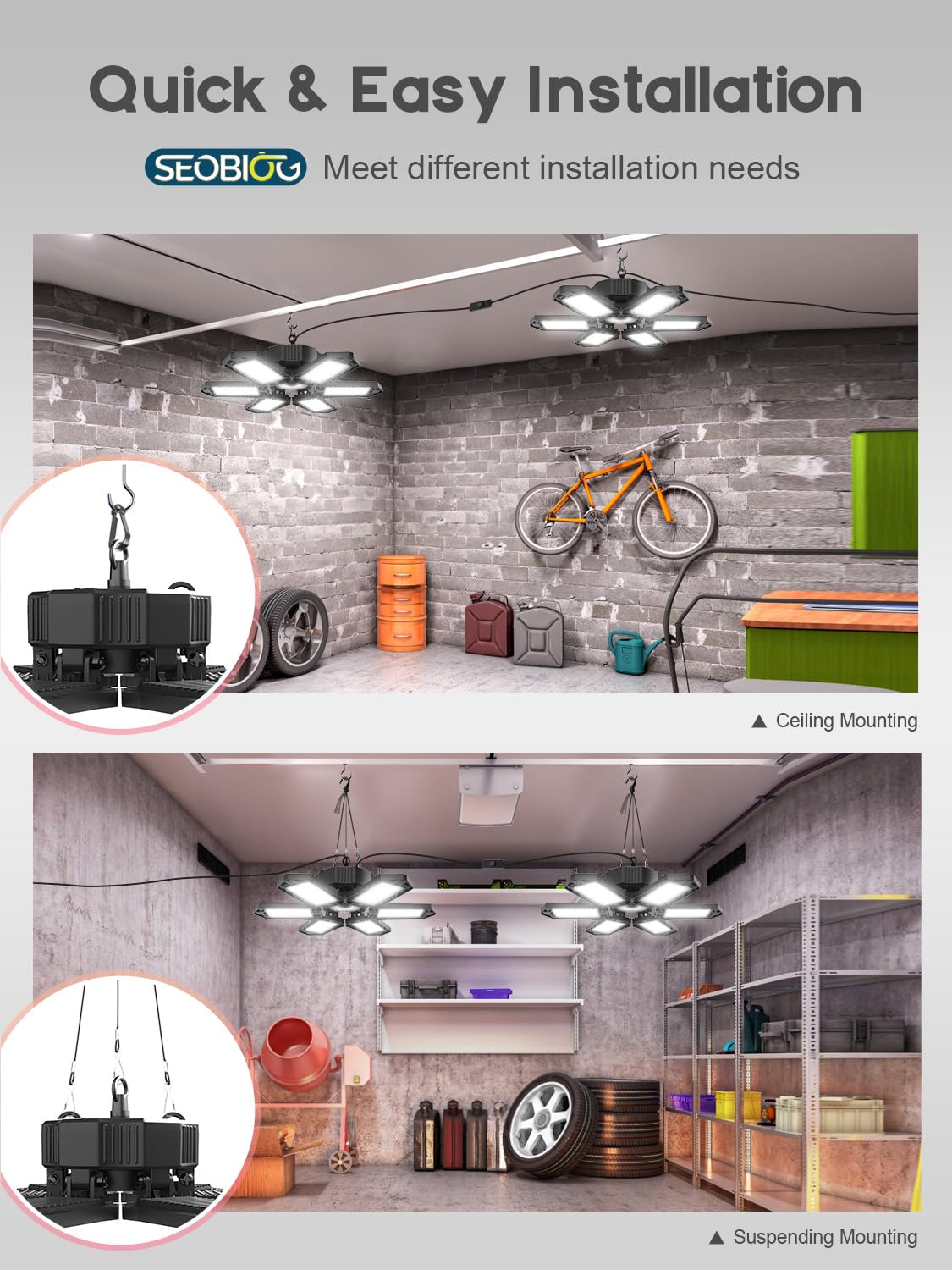 SEOBIOG hanging chain adjustable design enables flexible mounting height