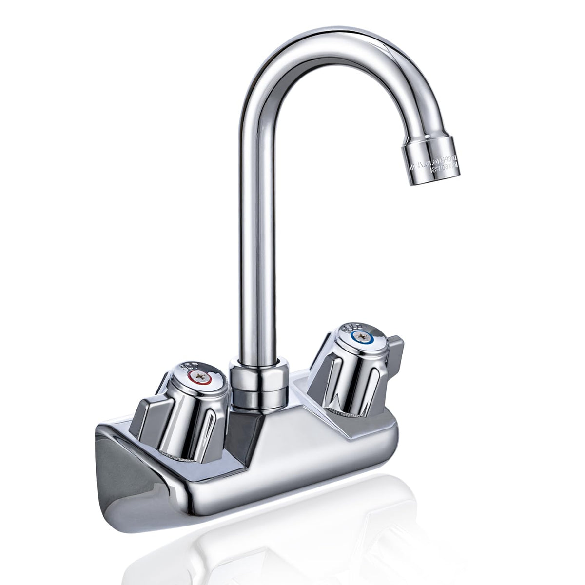 Sepaitek 4-inch center sink faucet wall mount for space-saving commercial kitchens.