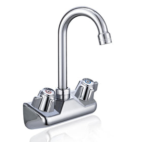 Sepaitek 4-inch center sink faucet wall mount for space-saving commercial kitchens.