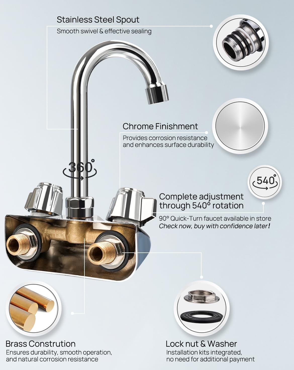 Sepaitek dual-temperature knobs offer precise hot and cold control.