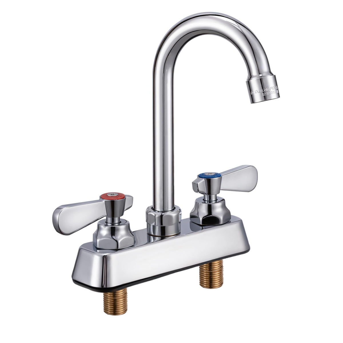 Sepaitek leak-free sink faucet with 4-inch center and two-hole deck installation.