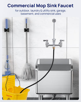 Sepaitek mop sink faucet brass chrome finish resists outdoor corrosion