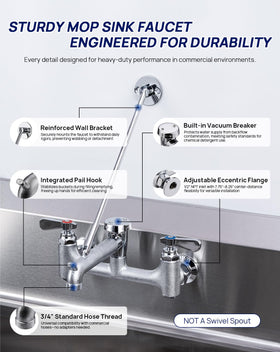 Sepaitek mop sink faucet vacuum breaker ensures backflow prevention